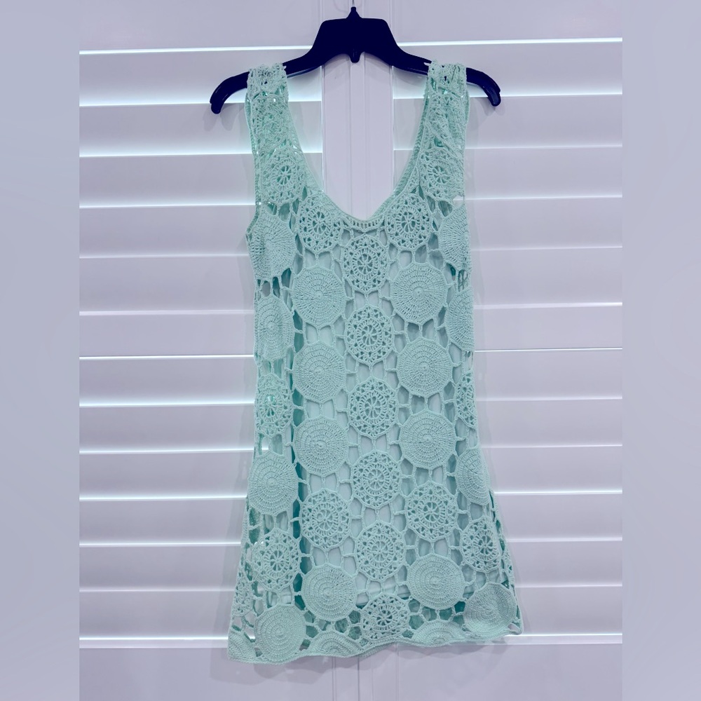 Gianni Bini blue crochet dress, size small